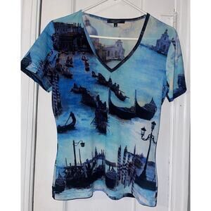 Karen Kane Lifestyles Venice Italy V-neck Top